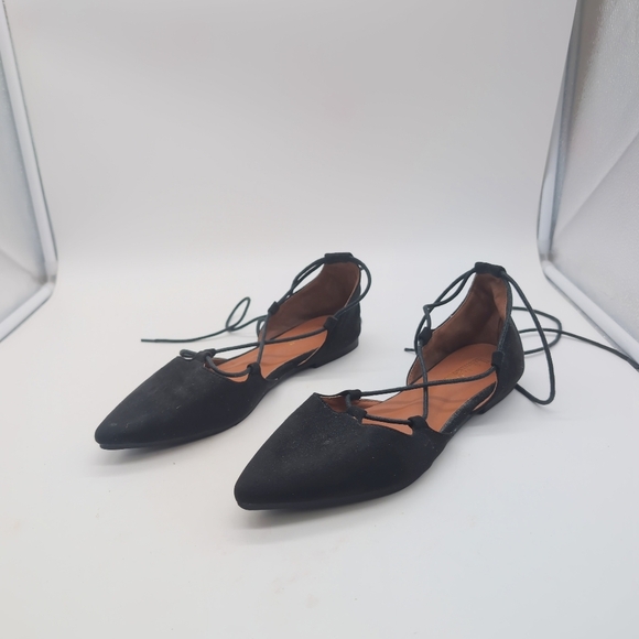 Black Hanzi Xiaojie Sz 8.5 Women's Lace-Up Roman Flats - Picture 9 of 9